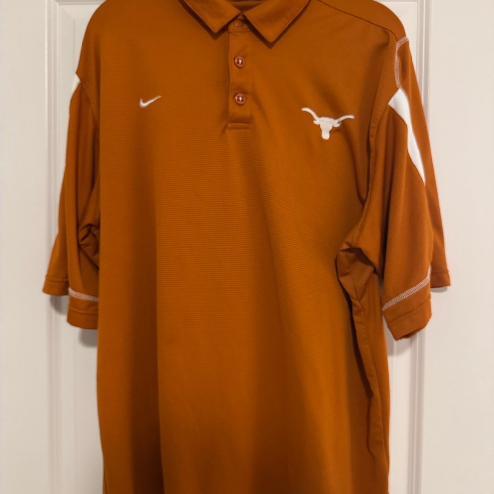 Nike Men's Texas Longhorns Orange Polo Shirt with White Accents